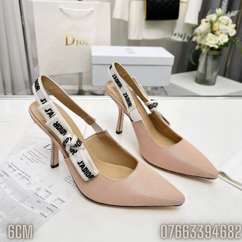 Giay nu Dior mau hong phan quoai no phia sau GND01