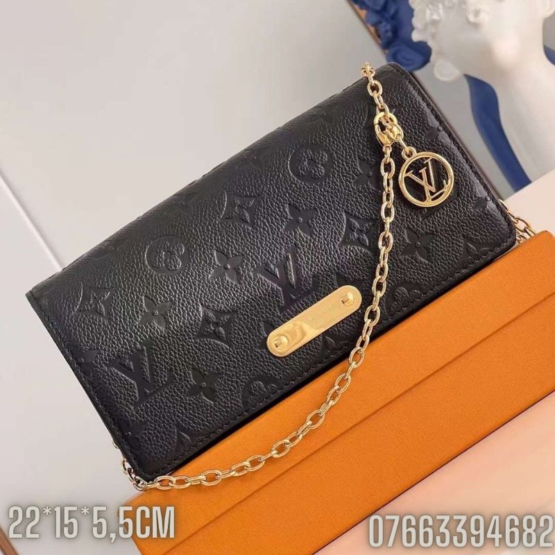 Tui nu Louis Vuitton hoa tiet hoa chim dang dai mau den TNLV19 5