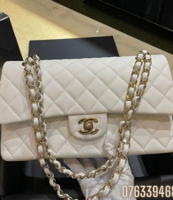 Tui xach nu Chanel classic sz 23 mau trang TNCN06 1