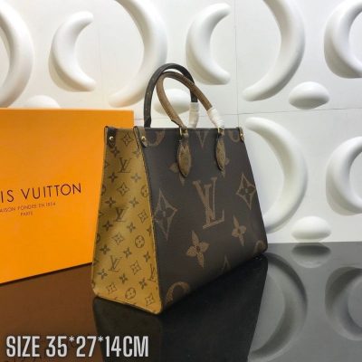 Tui xach nu Louis Vuitton Onthego hoa tiet hoa logo mau nau TXNLV01 2