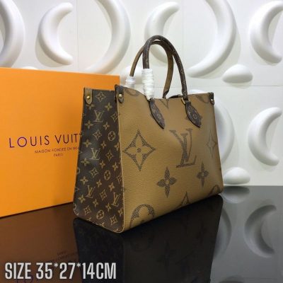 Tui xach nu Louis Vuitton Onthego hoa tiet hoa logo mau nau TXNLV01