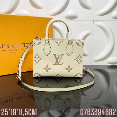 Tui xach nu Louis Vuitton hoa tiet hoa logo mau den size 25 TNLV05 2