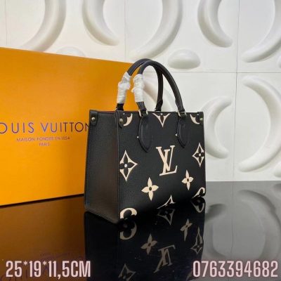 Tui xach nu Louis Vuitton hoa tiet hoa logo mau den size 25 TNLV05 5