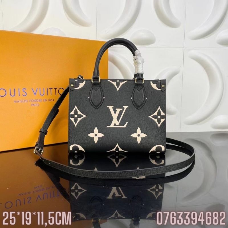 Tui xach nu Louis Vuitton hoa tiet hoa logo mau den size 25 TNLV05 6