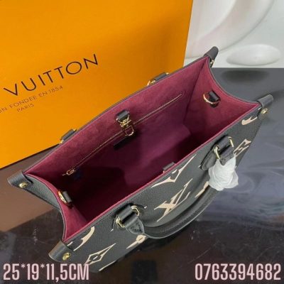 Tui xach nu Louis Vuitton hoa tiet hoa logo mau den size 25 TNLV05 9