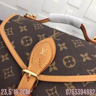 Tui xach nu Louis Vuitton hoa tiet hoa logo mau nau khoa cai phia truoc TNLV06 6