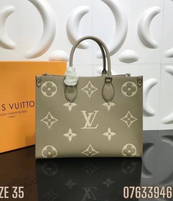 Tui xach nu Louis Vuitton hoa tiet hoa logo mau xanh reu TNLV02