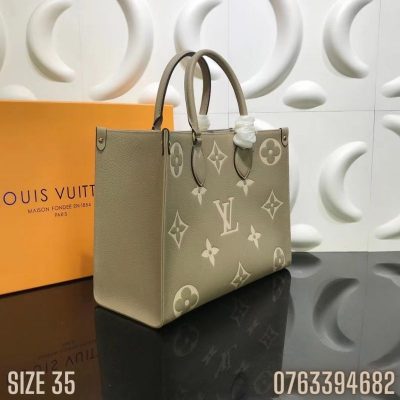 Tui xach nu Louis Vuitton hoa tiet hoa logo mau xanh reu TNLV02 4