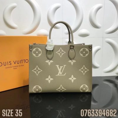 Tui xach nu Louis Vuitton hoa tiet hoa logo mau xanh reu TNLV02