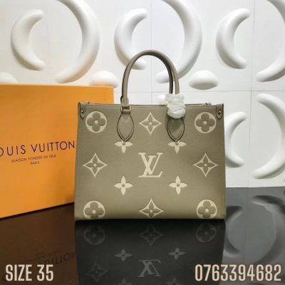 Tui xach nu Louis Vuitton hoa tiet hoa logo mau xanh reu TNLV02 6