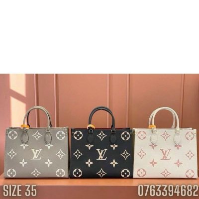 Tui xach nu Louis Vuitton hoa tiet hoa logo mau xanh reu TNLV02 7