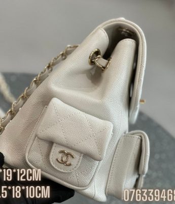 Balo Chanel Backpack mau trang BLCN010 2