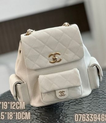 Balo Chanel Backpack mau trang BLCN010