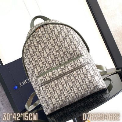 Balo Dior vai canvas Monogram xanh reu BLD01