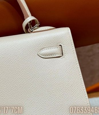 Tui Hermes Kelly da epsom mau trang sua sz 25 TNHM36