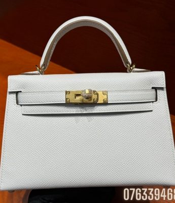 Tui Hermes Kelly mini da epsom mau trang TNHM51