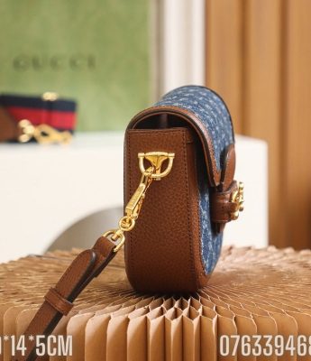 Tui xach Gucci Horsebit vai Denim xanh vien da TNGC13 1