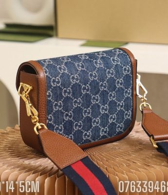 Tui xach Gucci Horsebit vai Denim xanh vien da TNGC13 8