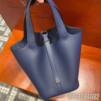 Tui xach Hermes Picotin Lock da togo xanh navy TNHM48 1