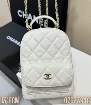 Balo Chanel Mini mau trang BLCN11 3