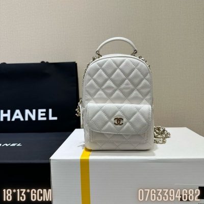 Balo Chanel Mini mau trang BLCN11