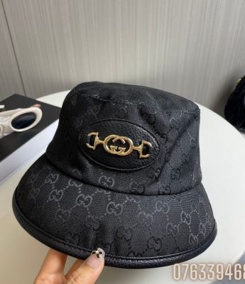 Mu nu Gucci hoa tiet logo phoi GG mau den MNGC04 2