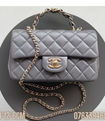 Tui Chanel Flap co quai xach mau xam TNCN40