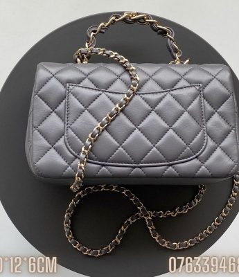 Tui Chanel Flap co quai xach mau xam TNCN40 5