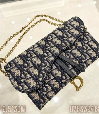 Tui Dior Saddle Wallet with Chain mau xanh TND37 3