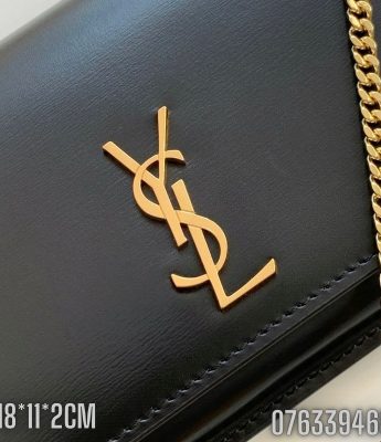 Tui deo cheo dung dien thoai nu YSL Cassandre Phone Holder With Strap In Smooth Leather mau den TNYSL08 3