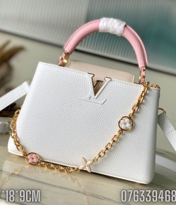 Tui nu Louis Vuitton Capucines Mini mau trang hong TNLV60