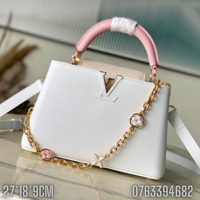 Tui nu Louis Vuitton Capucines Mini mau trang hong TNLV60