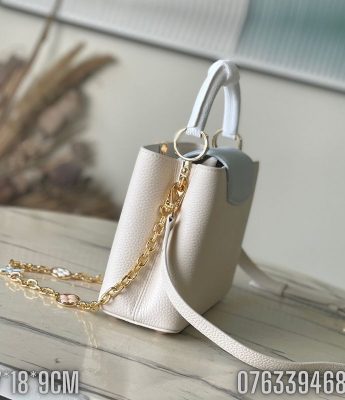 Tui nu Louis Vuitton Capucines Mini mau trang xanh TNLV59 2