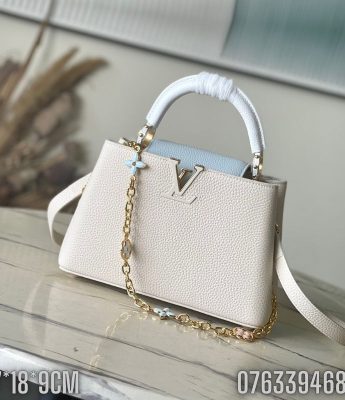 Tui nu Louis Vuitton Capucines Mini mau trang xanh TNLV59