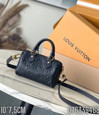 Tui nu Louis Vuitton Nano Speedy hoa chim mau den TNLV64 2