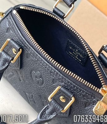 Tui nu Louis Vuitton Nano Speedy hoa chim mau den TNLV64 7