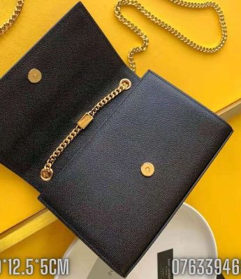 Tui nu Yves Saint Laurent YSL Kate Small Chain Bag mau den logo mau vang gold TNYSL13