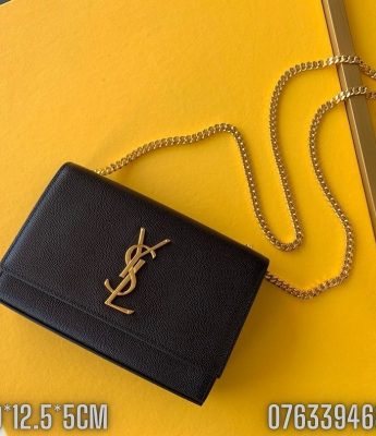 Tui nu Yves Saint Laurent YSL Kate Small Chain Bag mau den logo mau vang gold TNYSL13 4