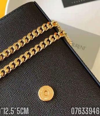 Tui nu Yves Saint Laurent YSL Kate Small Chain Bag mau den logo mau vang gold TNYSL13 5