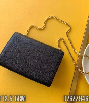 Tui nu Yves Saint Laurent YSL Kate Small Chain Bag mau den logo mau vang gold TNYSL13 8