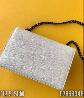 Tui nu Yves Saint Laurent YSL Kate Small Chain Bag mau trang logo mau den TNYSL14 5