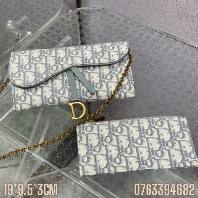 Tui xach Dior Saddle Wallet with Chain mau xam TND38 5