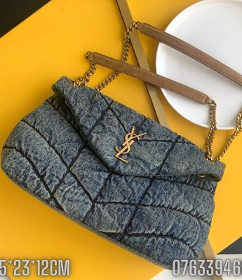 Tui xach nu YSL LOULOU PUFFER tran bong vai jeans lam tu da de TNYSL07 2