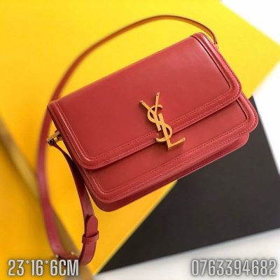 Tui xach nu YSL SOLFERINO BOX da tron mau do logo mau vang gold TNYSL26 5