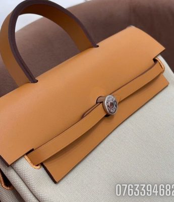 Balo nu Hermes Herbag A Dog Zip phoi nau be BLHM09 1