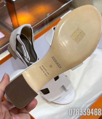 Dep nu Hermes Encens Sandal mau trang DNHM68 8