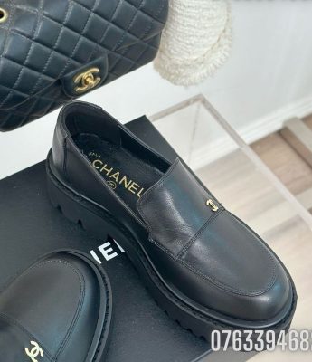 Giay nu Chanel Moccasins mau den GNC16 4