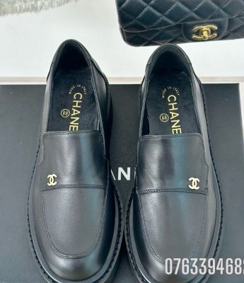 Giay nu Chanel Moccasins mau den GNC16 7