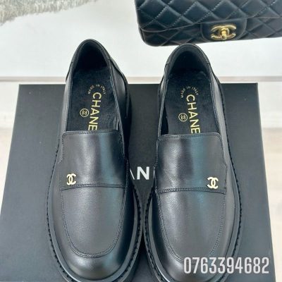 Giay nu Chanel Moccasins mau den GNC16 7