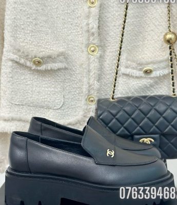 Giay nu Chanel Moccasins mau den GNC16 8